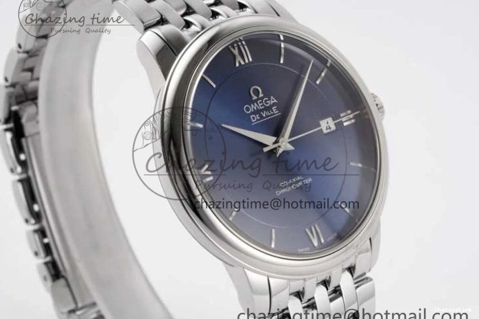 0716 De Ville SS DIWF 1:1 Best Edition Deep Blue Dial SS Markers on SS Bracelet MIYOTA TravelReady 7849